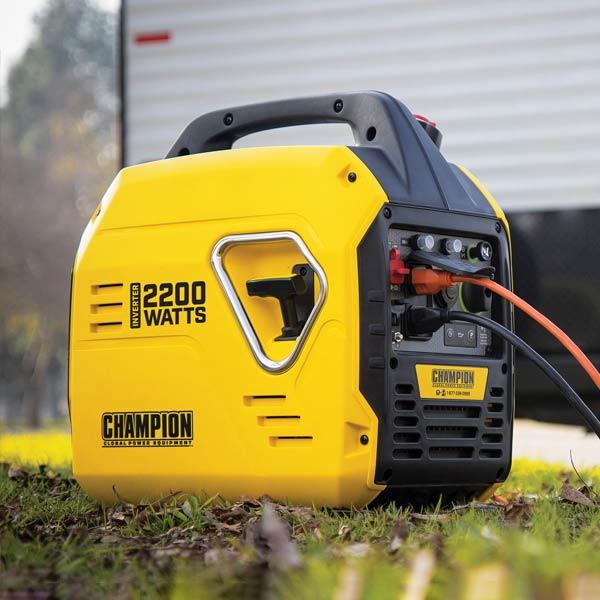 Champion Inverter Generator powering up a motorhome