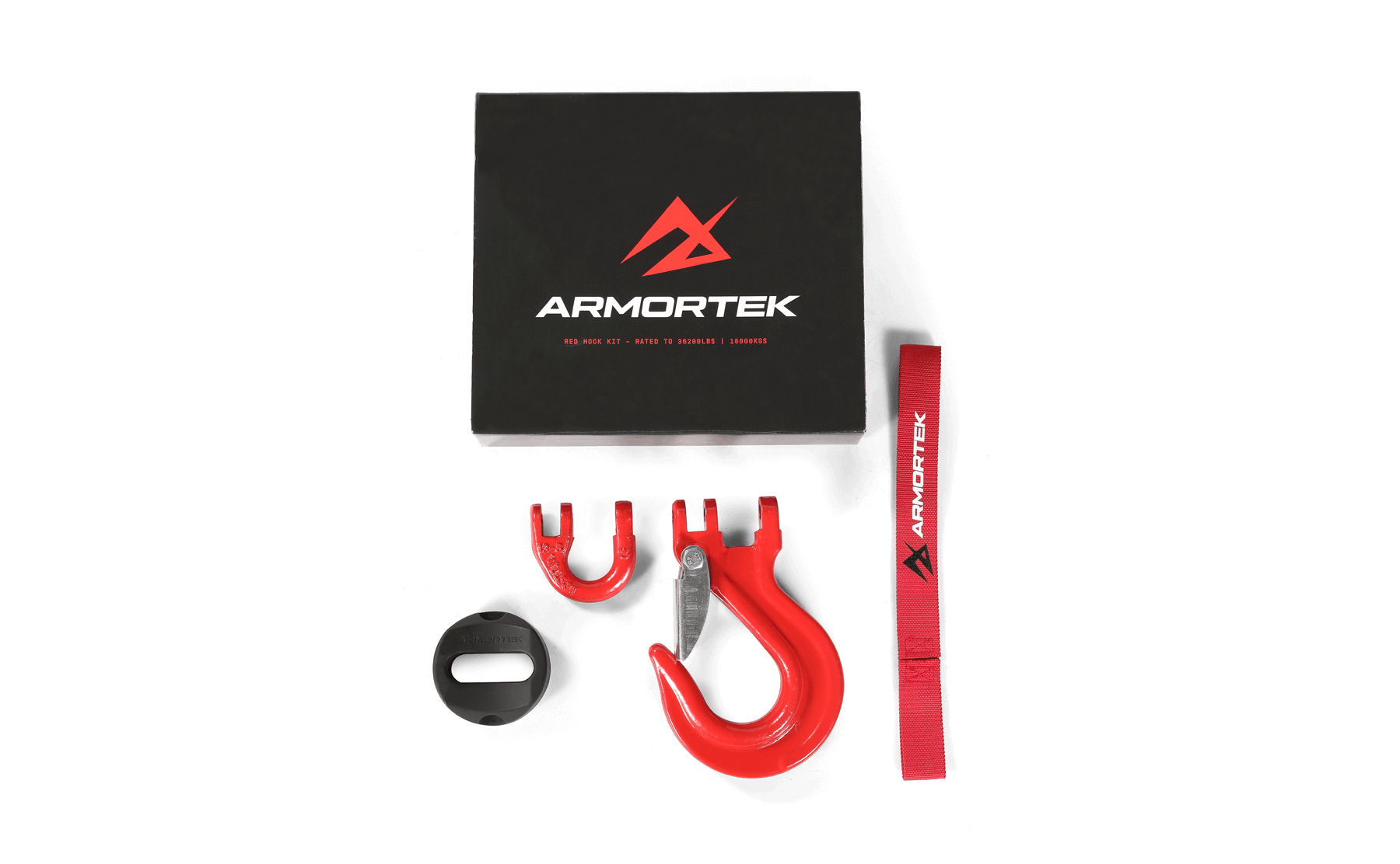 Armortek Red Hook Kit for 14mm Rope - MBL 16000kg - Bimson Power