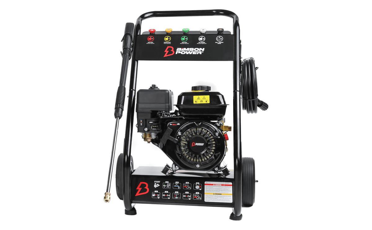 Bimson Power Petrol Pressure Washer 200 Bar (2900 PSI) 9 LPM - 8m hose