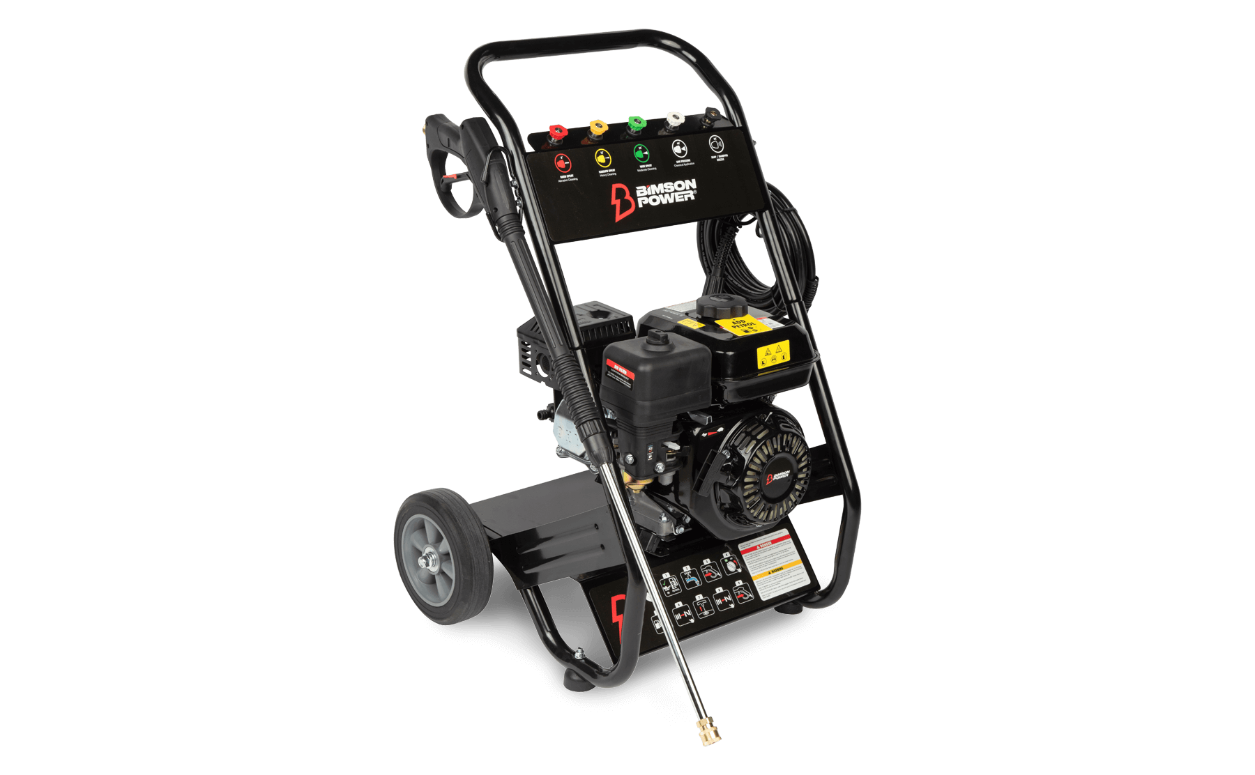Bimson Power Petrol Pressure Washer 200 Bar (2900 PSI) 9 LPM - 8m hose