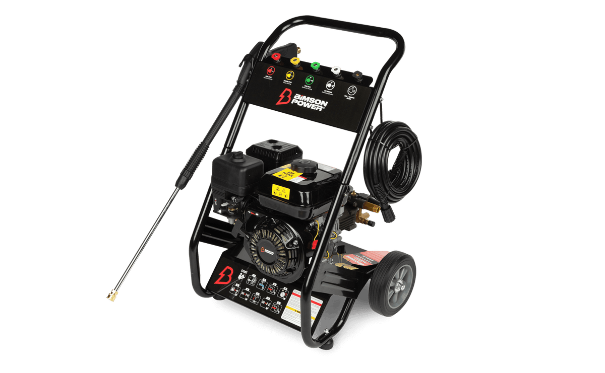 Bimson Power Petrol Pressure Washer 200 Bar (2900 PSI) 9 LPM - 8m hose