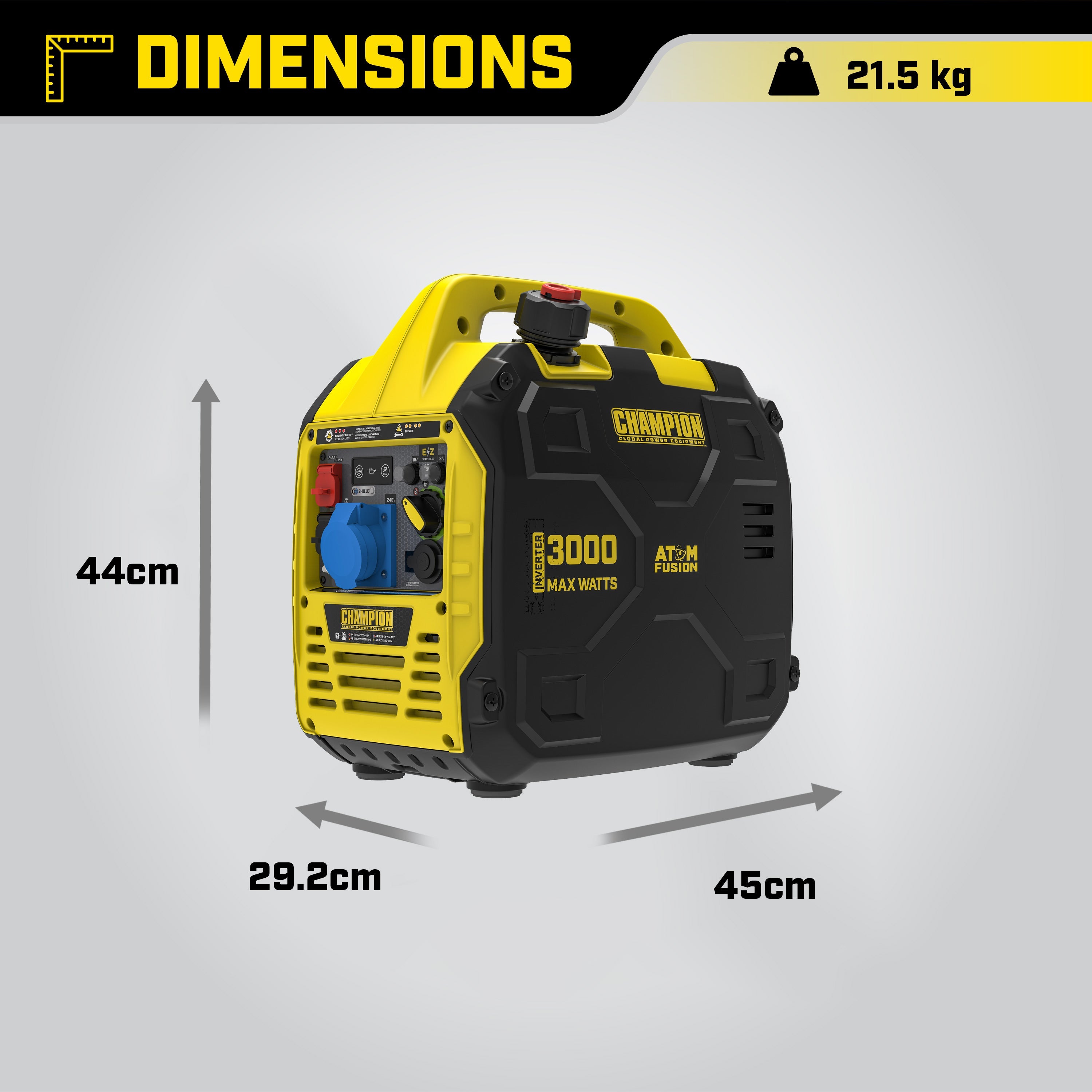 Champion 3000 Watt "Atom Fusion" Petrol Inverter Generator - Bimson Power