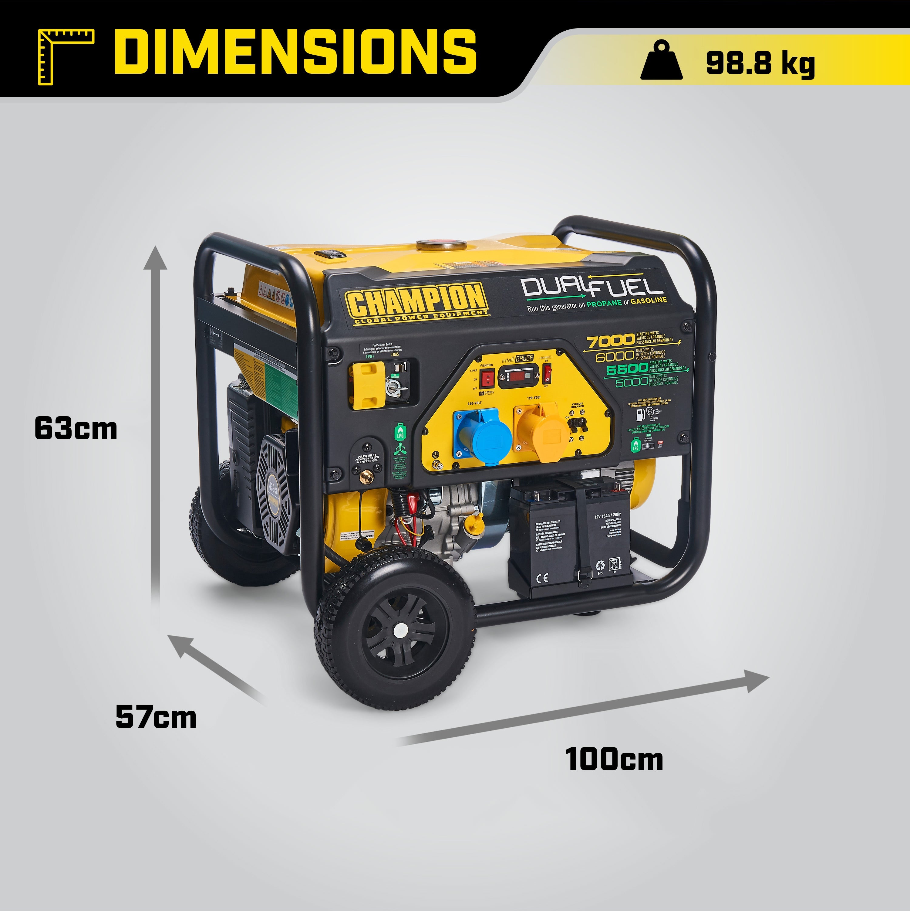Champion 7000 Watt LPG Dual Fuel Generator With Electric Start - Bimson Power
