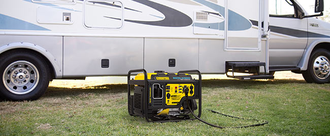 Generator in front of motorhome