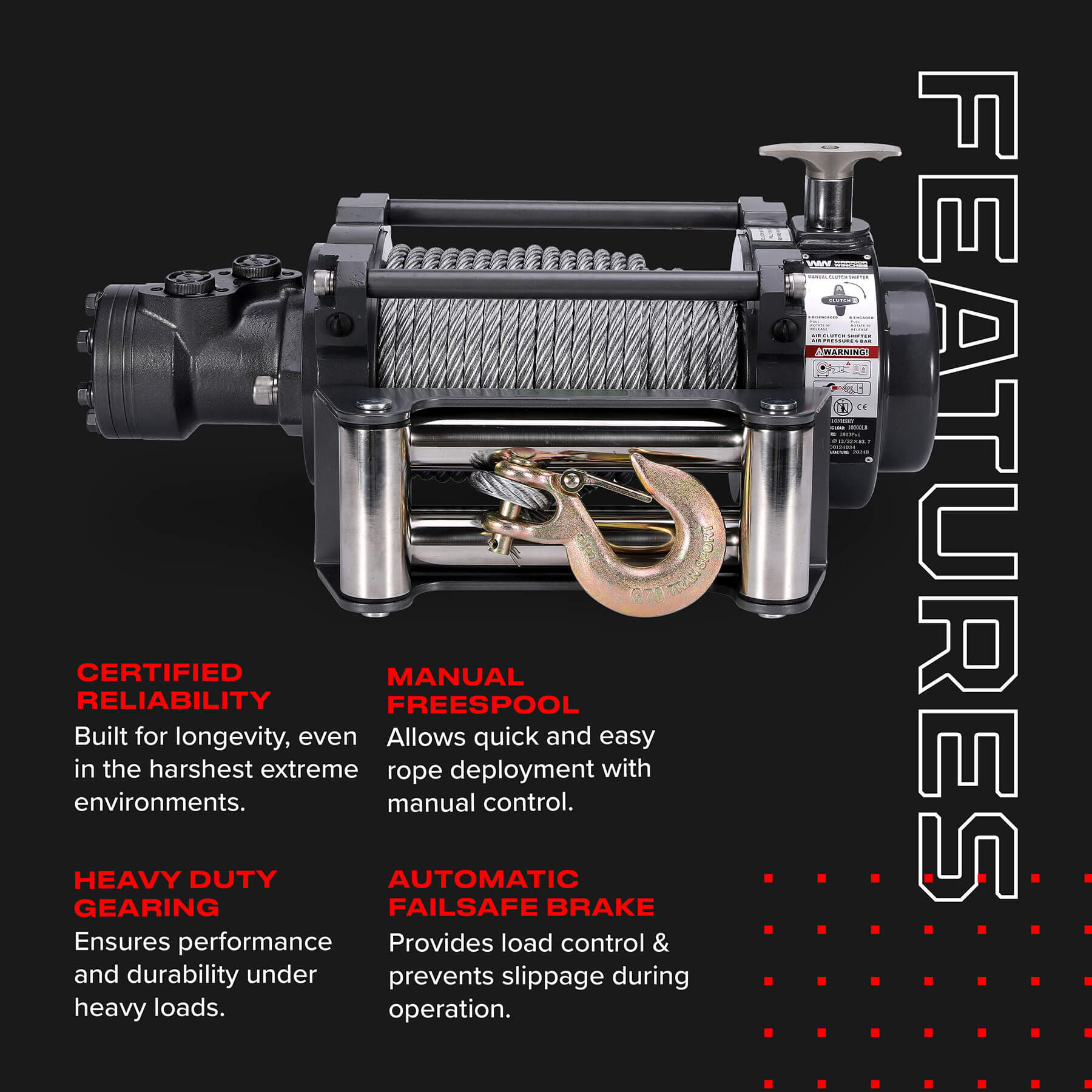 NH 10000 Hydraulic Winch - Bimson Power