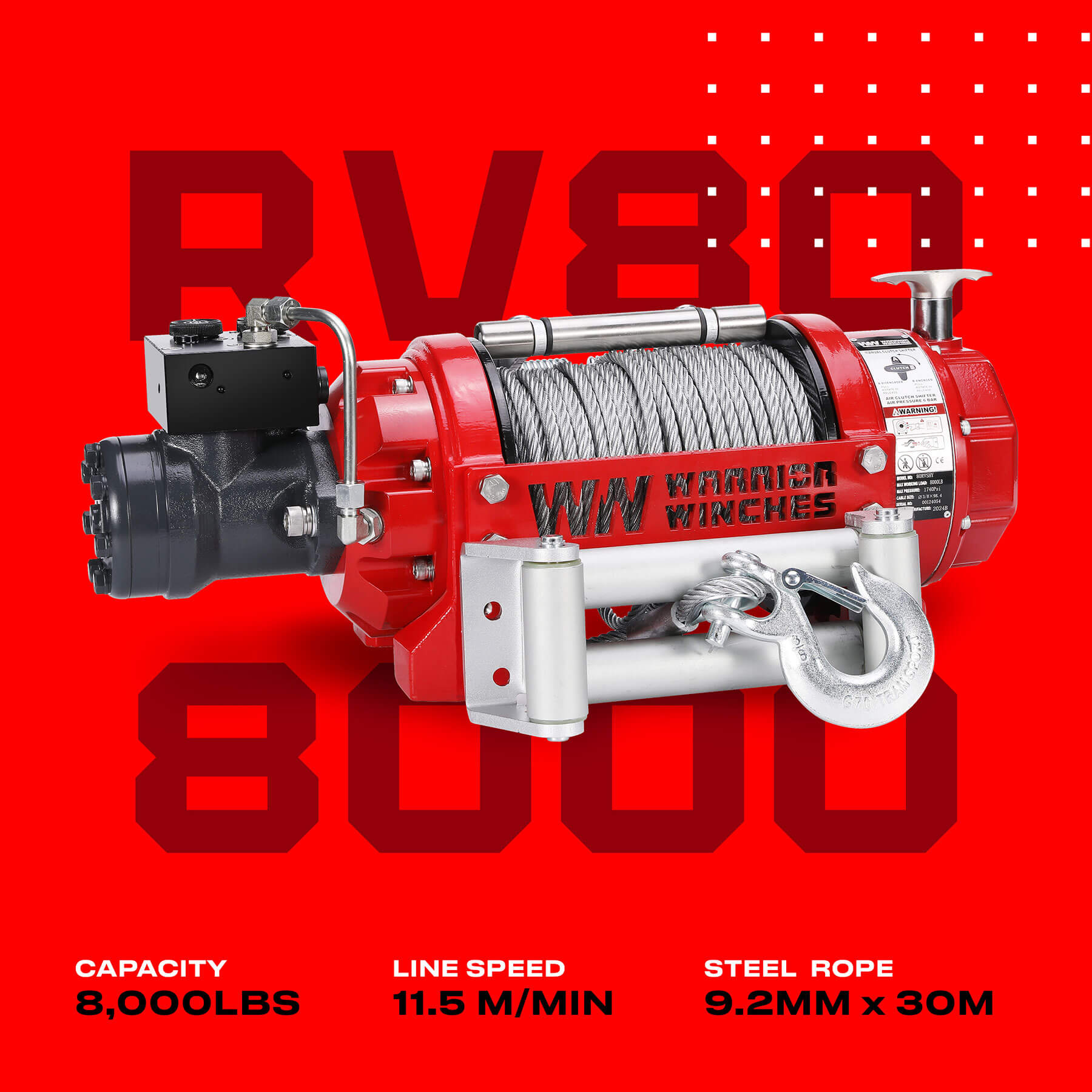 RV 8000 Hydraulic Winch - Bimson Power
