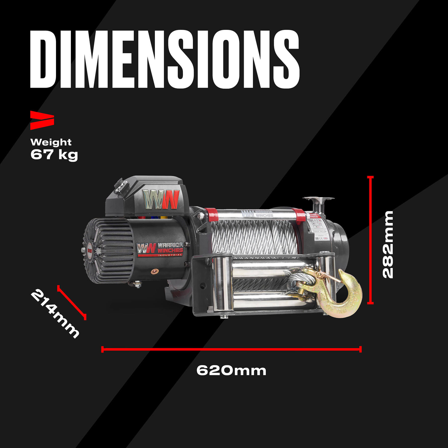 Samurai 17500 Electric Winch - 24v Steel Rope - Bimson Power