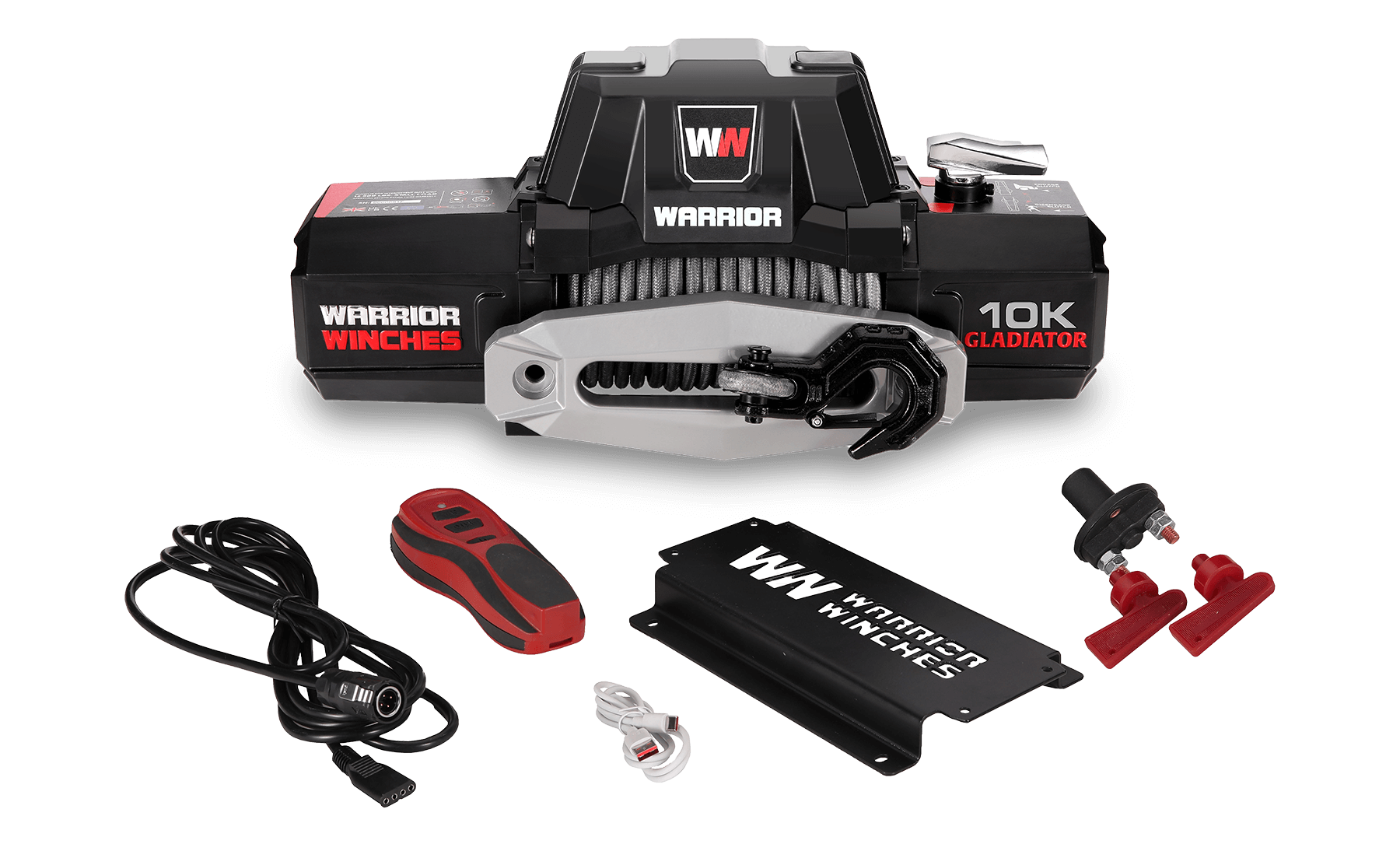 Gladiator F-Type 10000 Electric Winch - 12v Synthetic Rope - Bimson Power