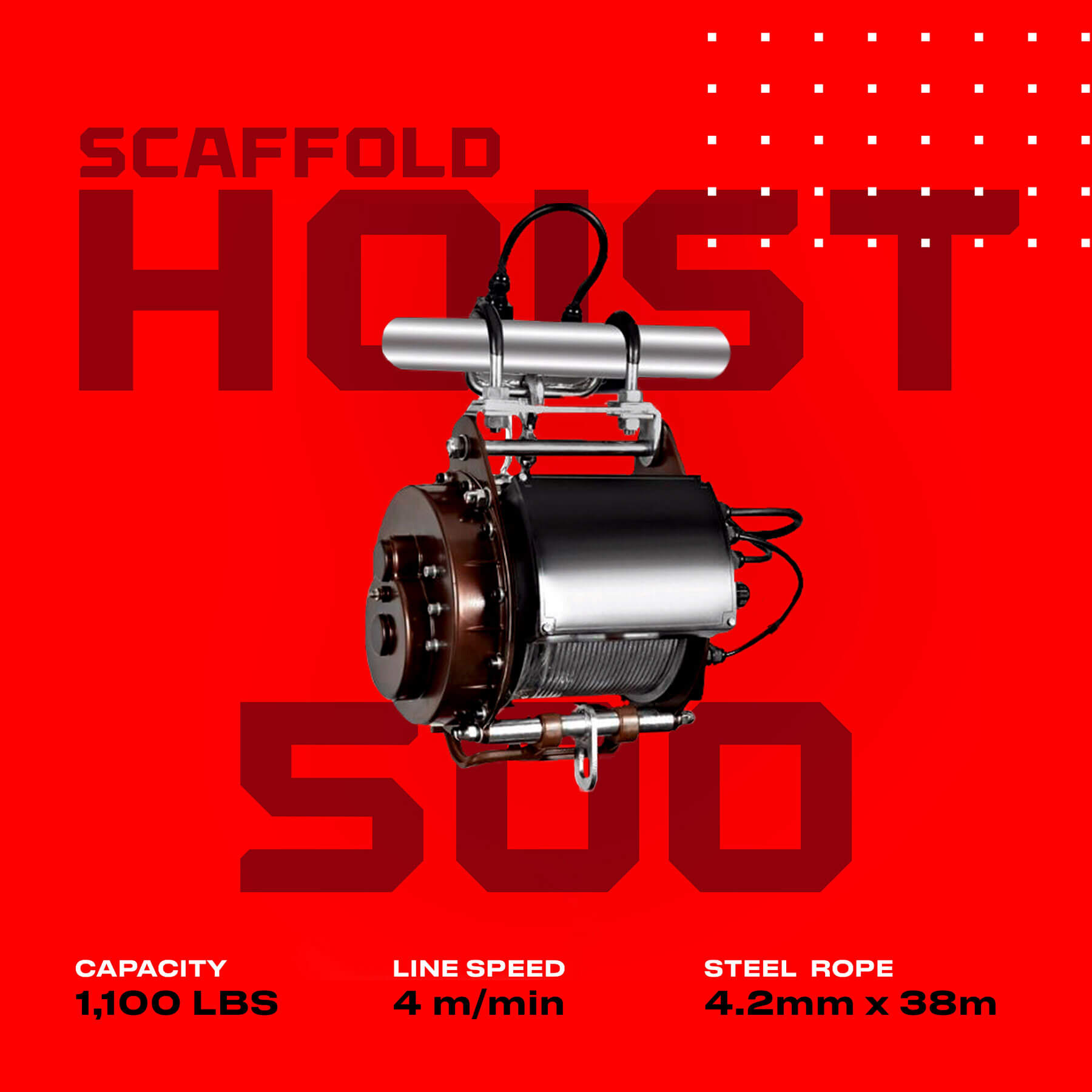 Warrior 500kg Scaffold Hoist - 110v Wireless Remote - Bimson Power