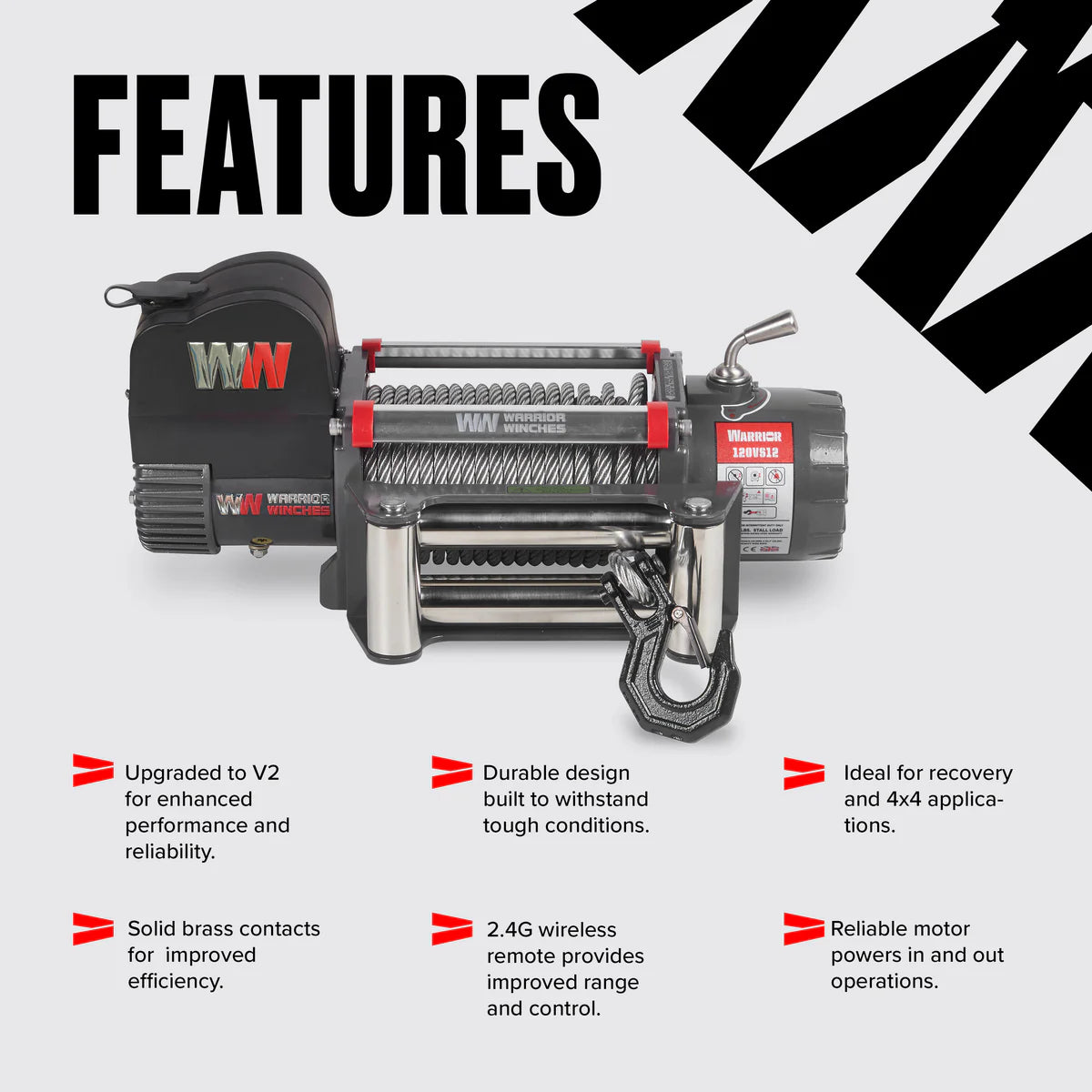 Warrior Samurai V2 Next Gen 12000lb Winch