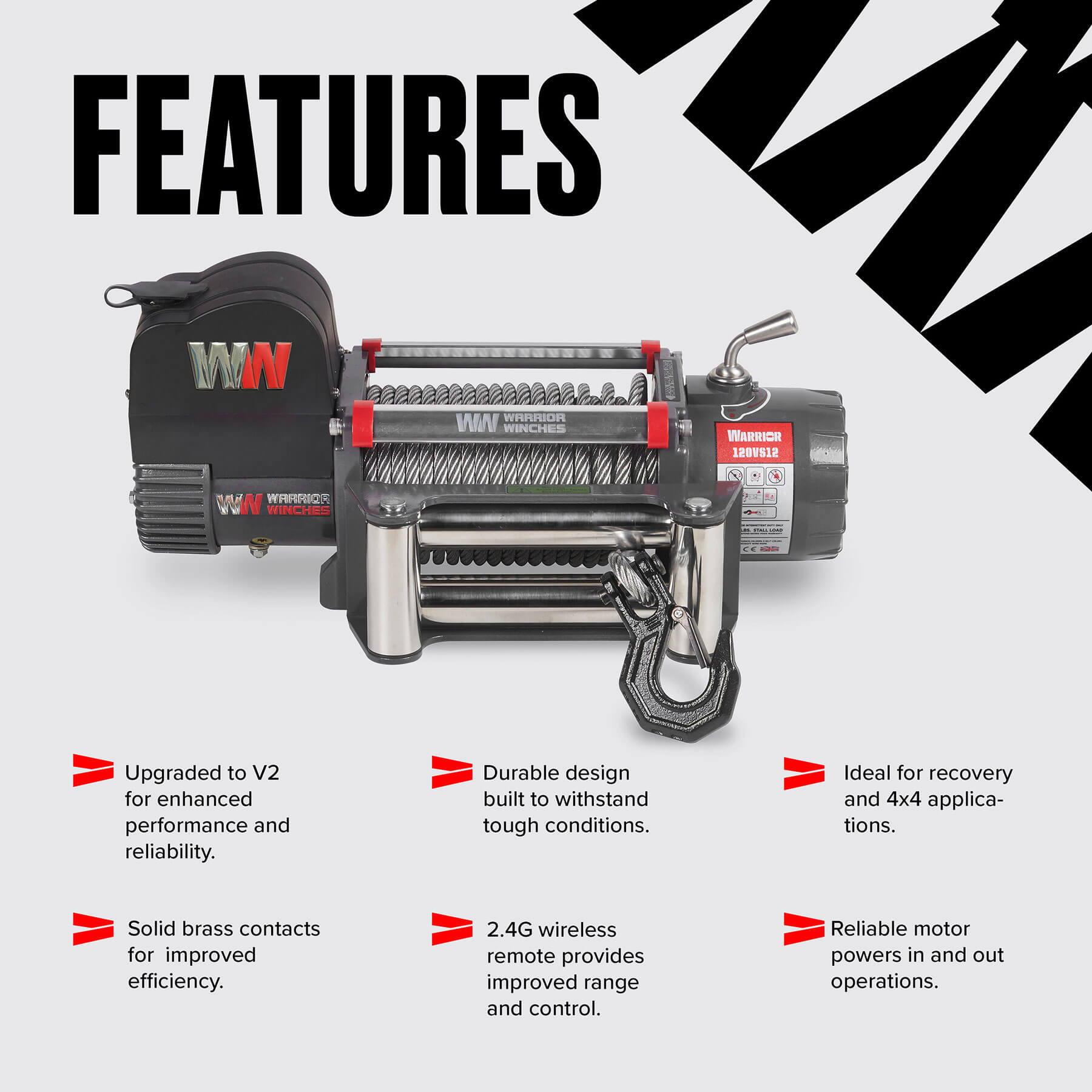 Samurai 12000 Electric Winch - 12v Steel Rope - Bimson Power