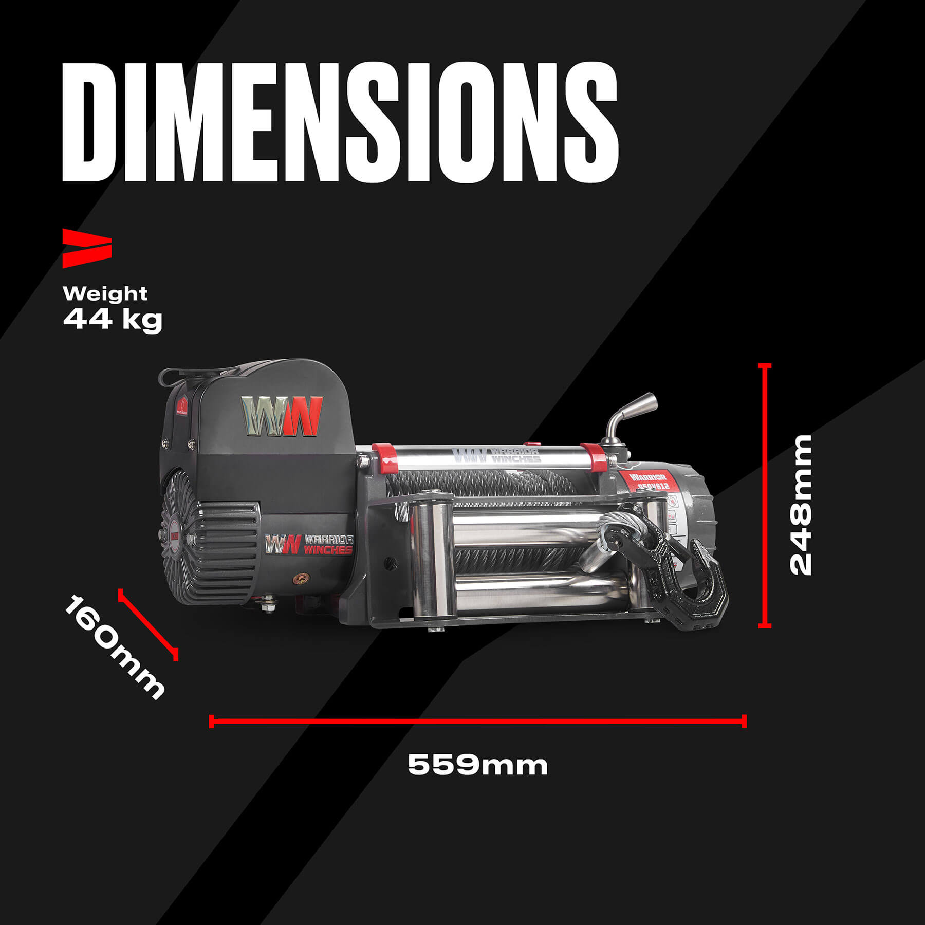 Samurai 12000 Electric Winch - 12v Steel Rope - Bimson Power