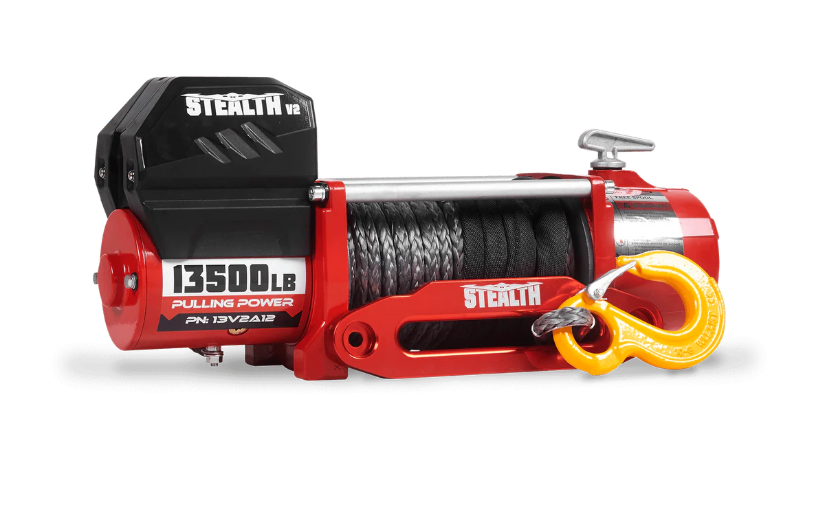 Stealth V2 13500lb Winch - 12v Synthetic Rope