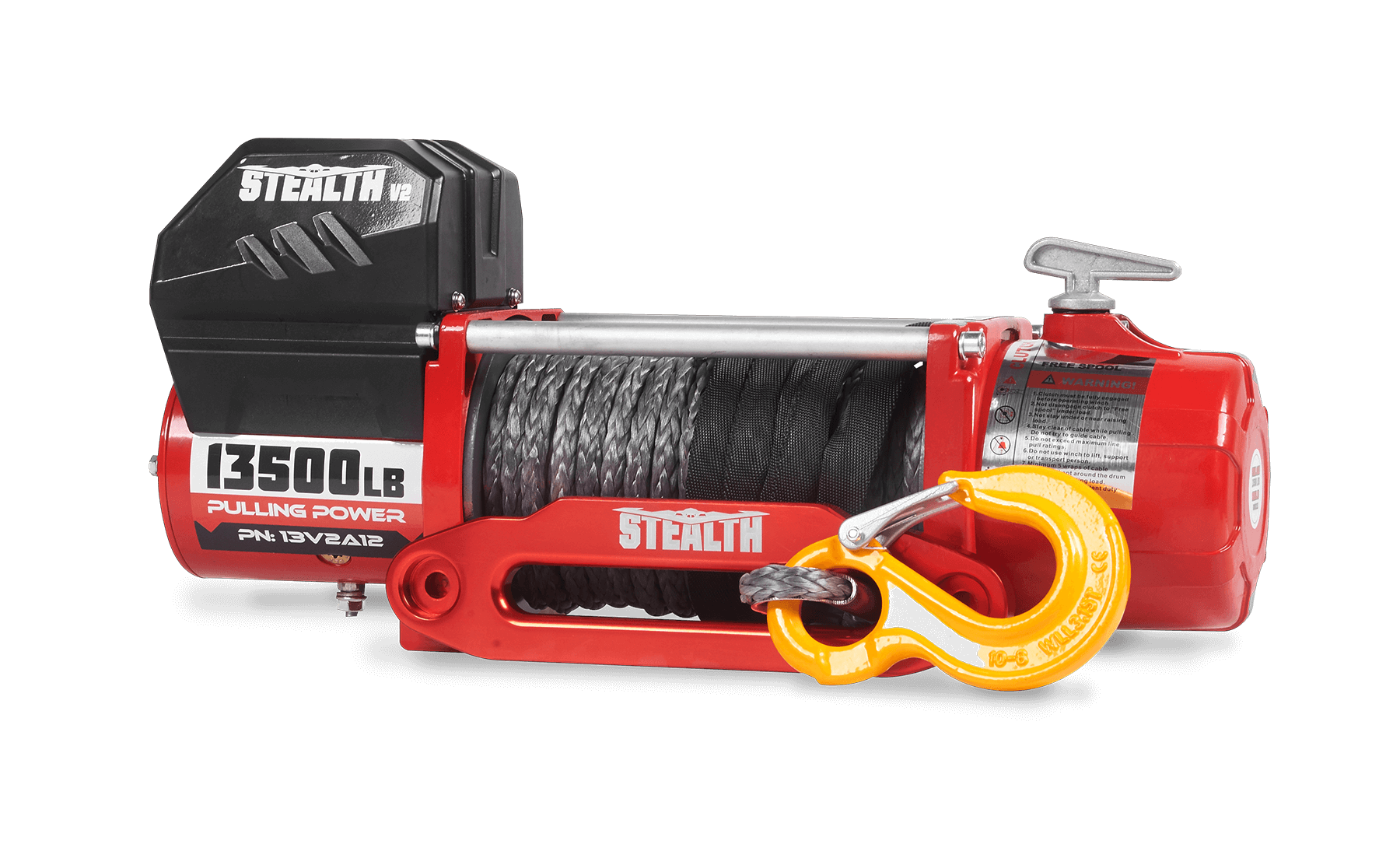 Stealth 13500lb Winch - 12v Synthetic Rope