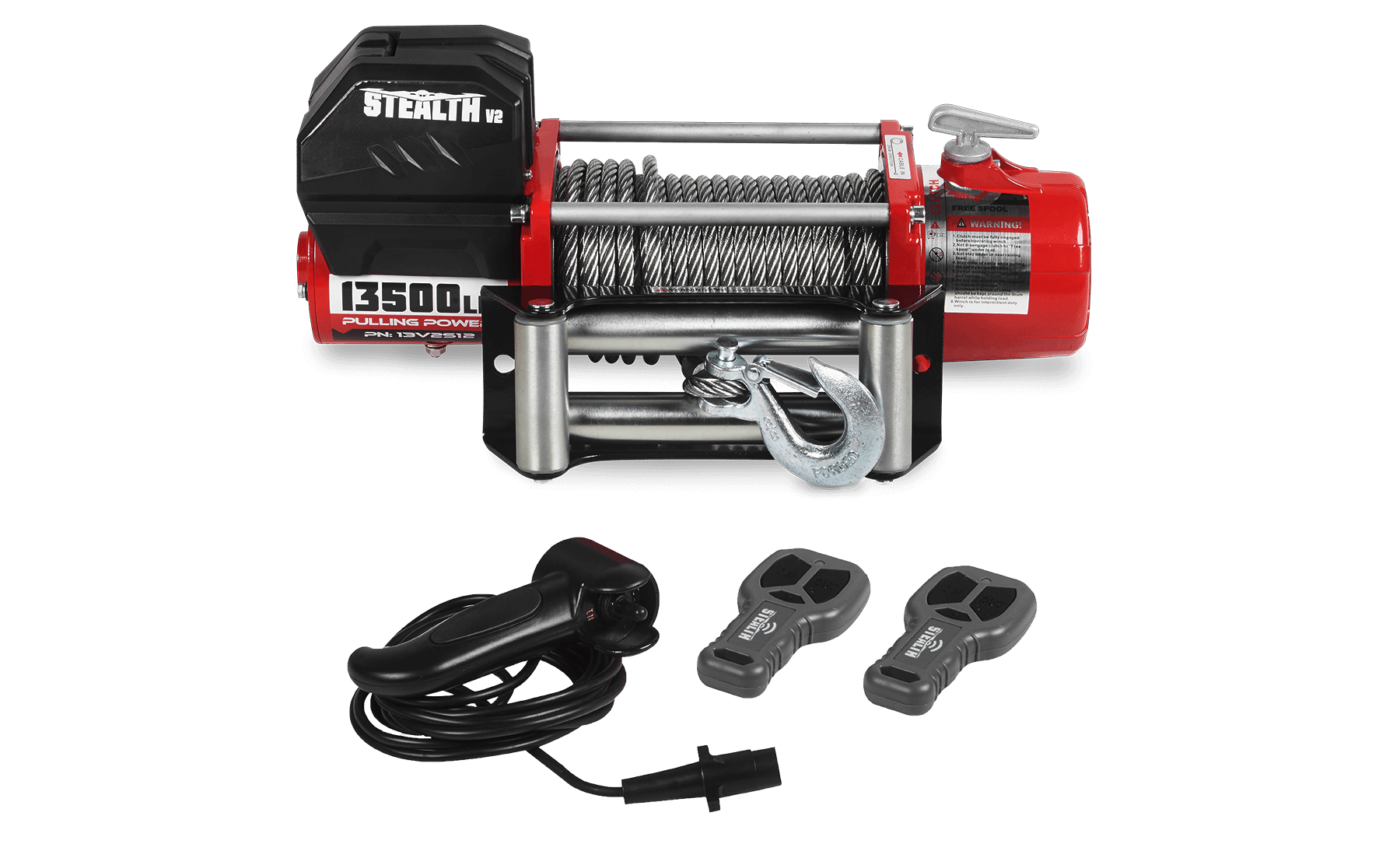 Stealth 13500lb Winch - 24v Steel Rope
