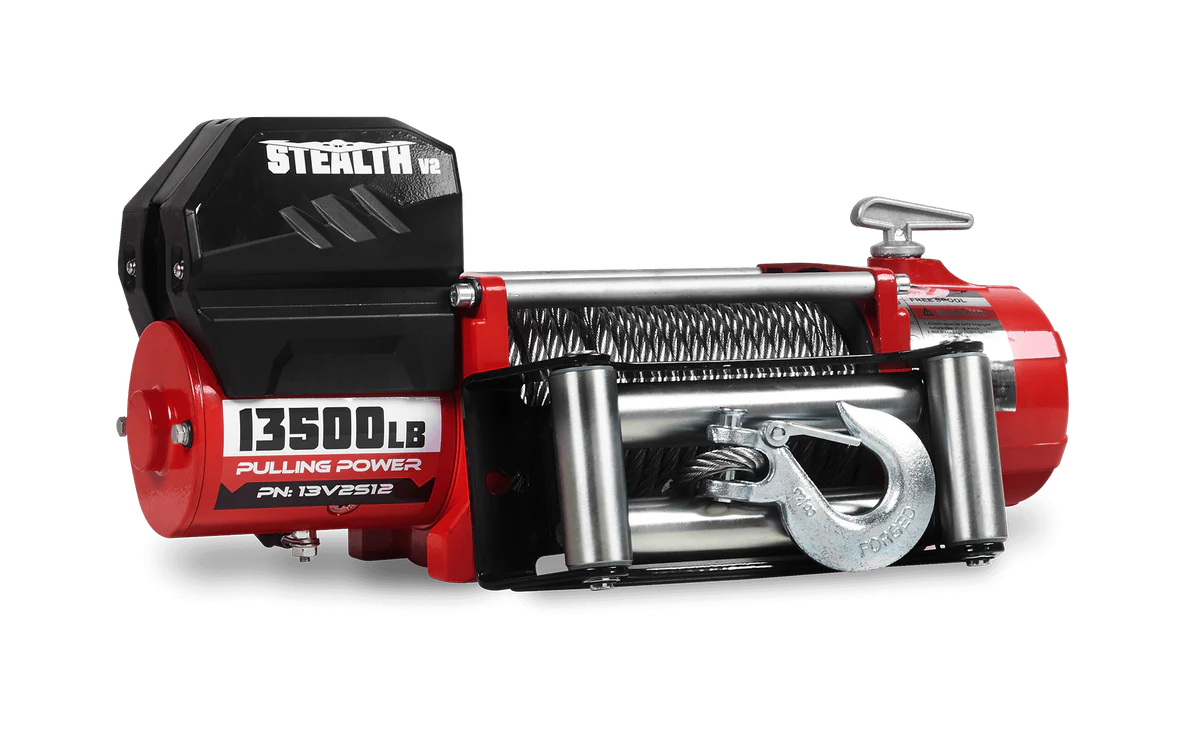 Stealth V2 13500lb Winch - 12v Steel Rope