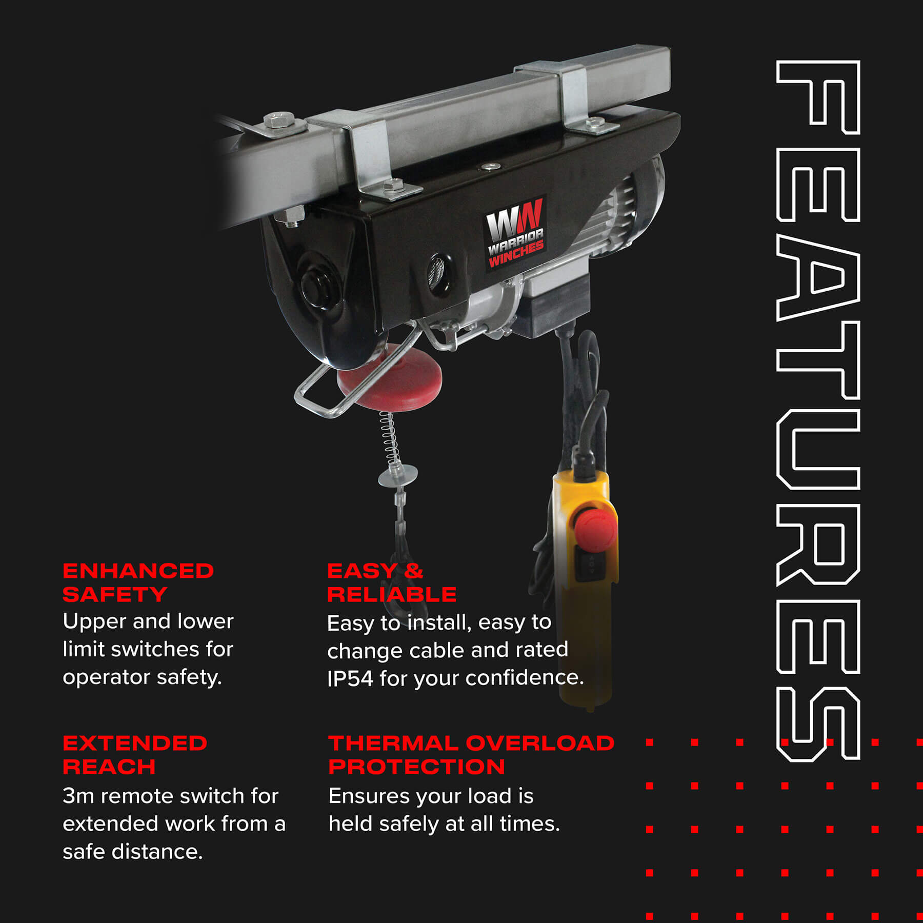 Warrior 250kg Electric Hoist - 240v - Bimson Power