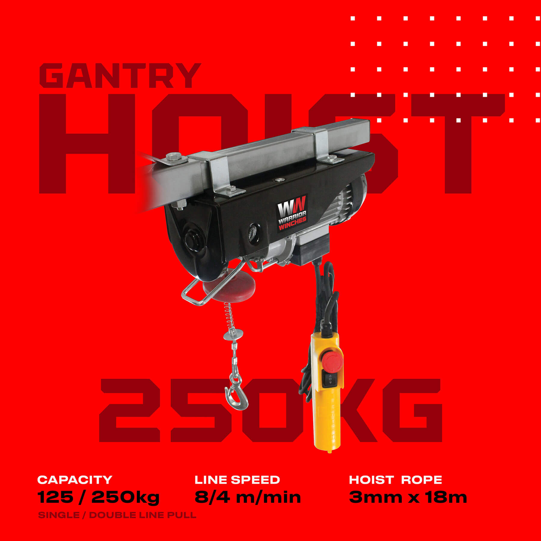 Warrior 250kg Electric Hoist - 240v - Bimson Power