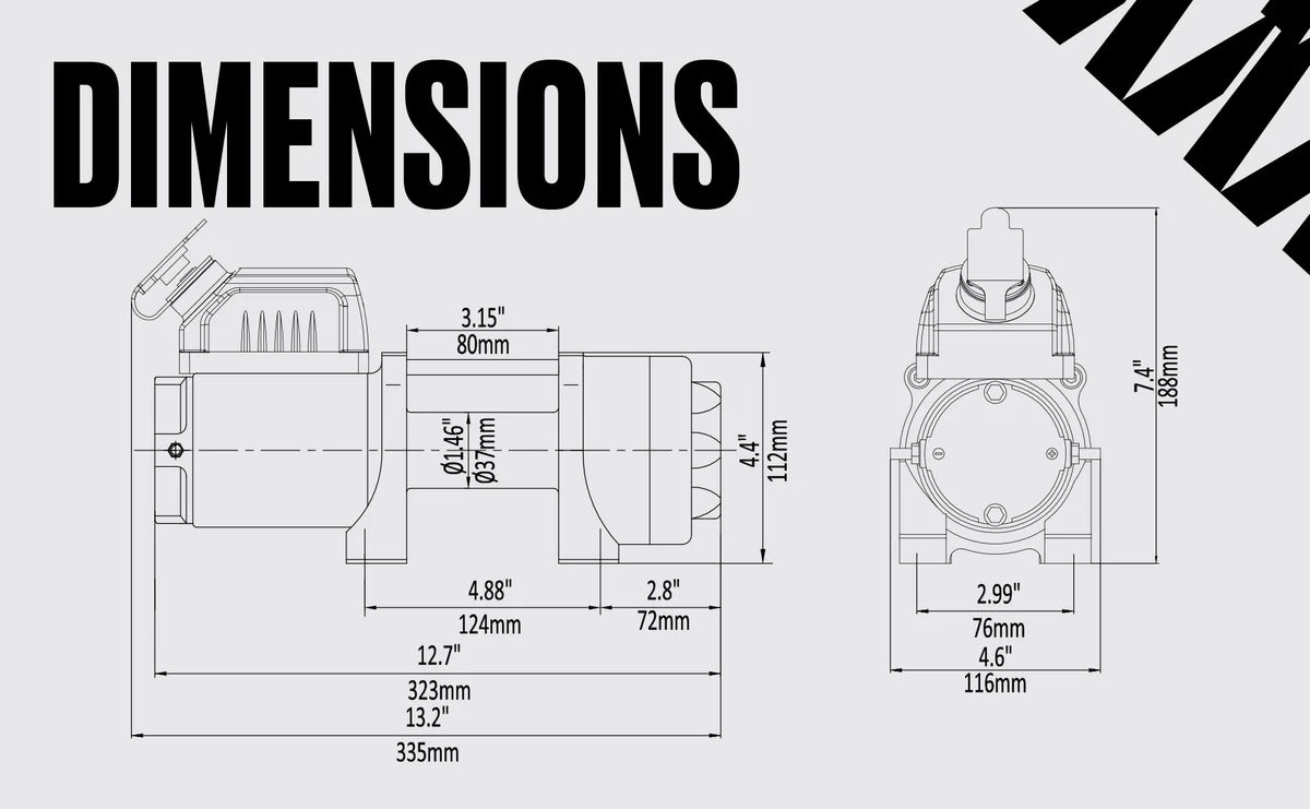 Warrior Ninja 2500lb Winch - Bimson Power