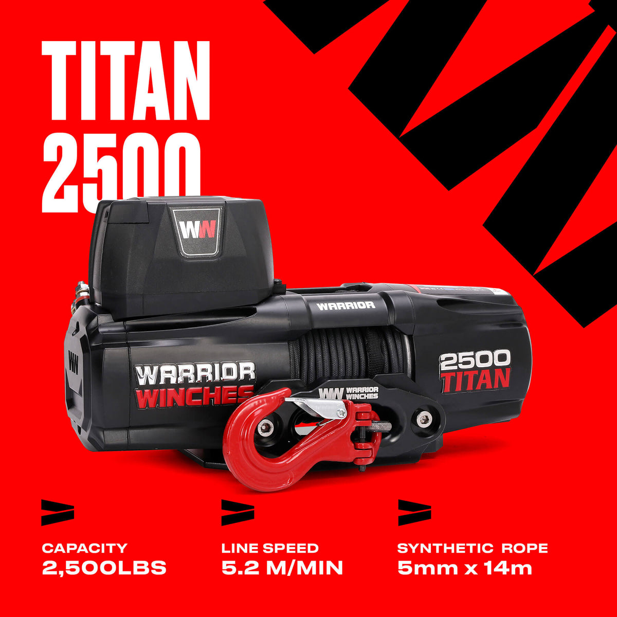 Titan 2500 Electric Winch - 12v Synthetic Rope - Bimson Power