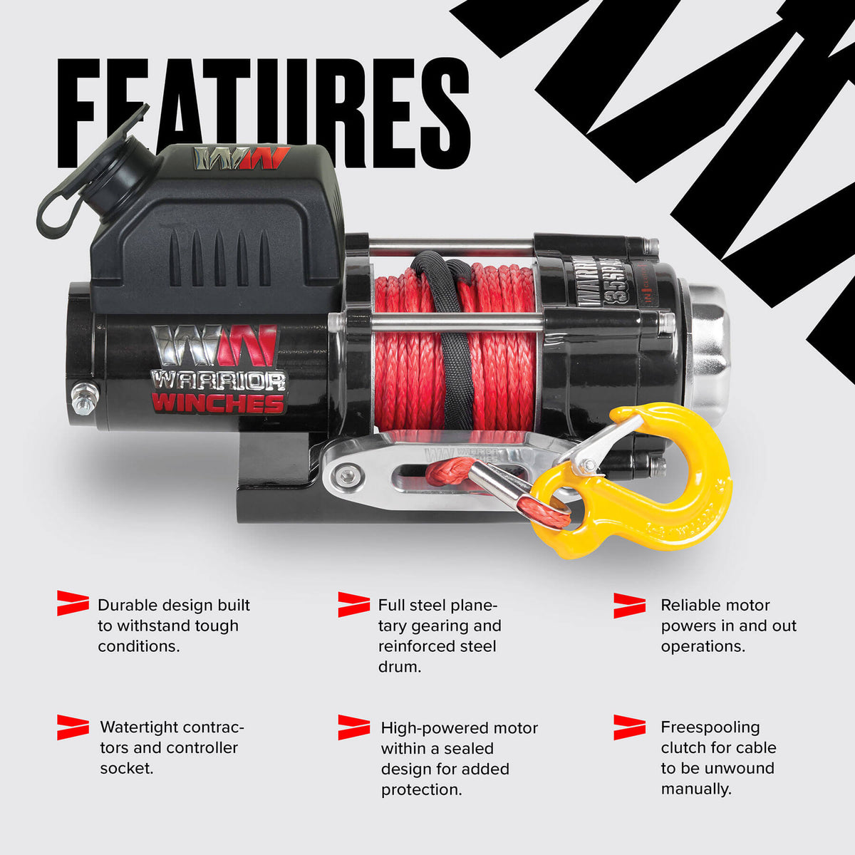 Ninja 3500 Electric Winch - 12v Synthetic Rope