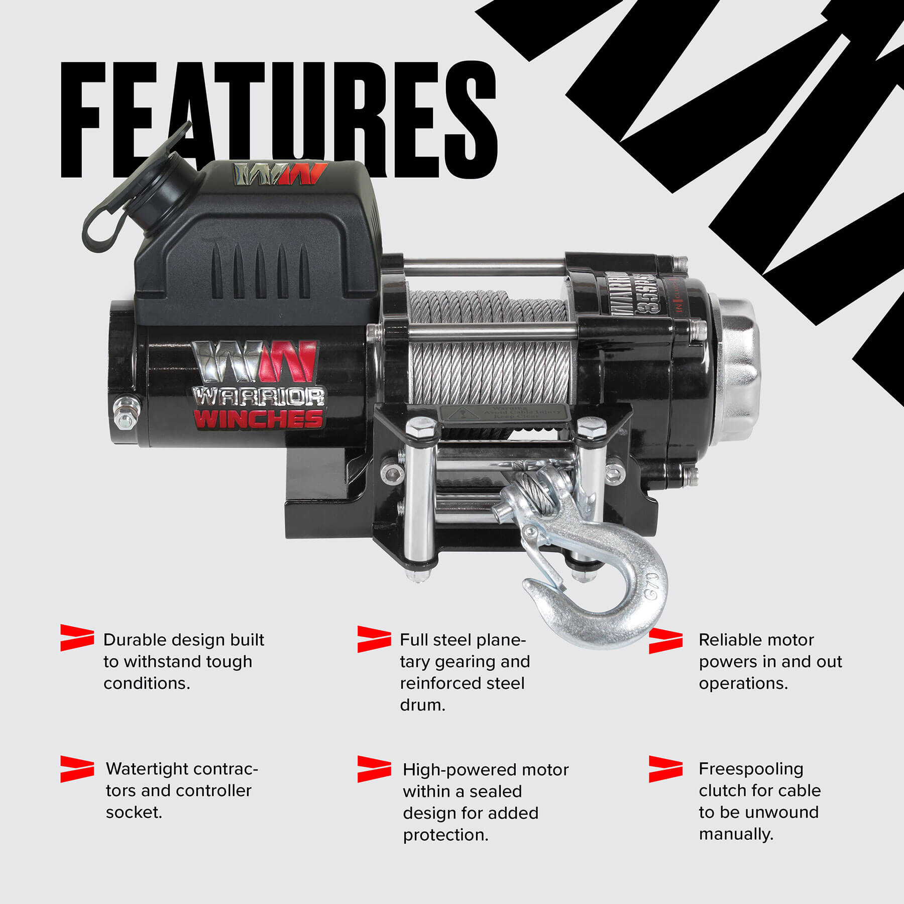 Ninja 3500 Electric Winch - 12v Steel Rope
