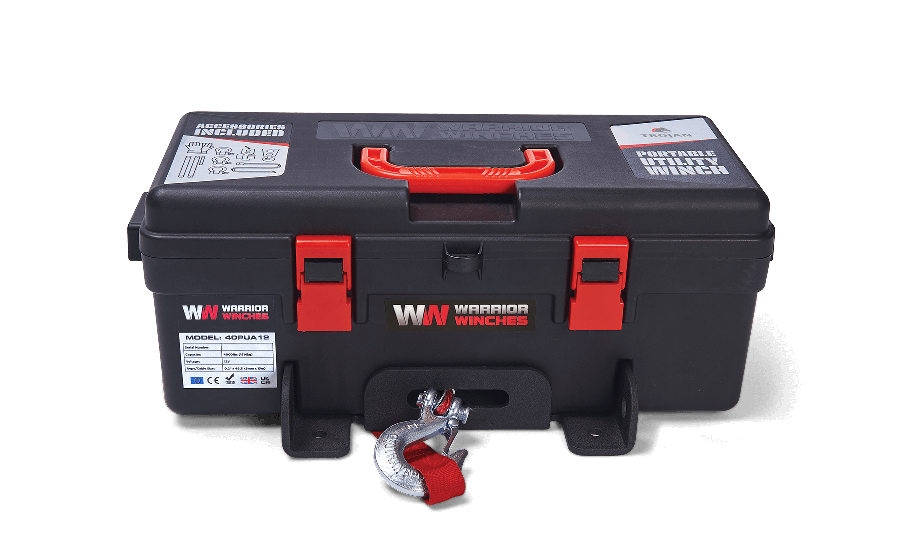 Trojan 4000 Portable Utility Winch - Synthetic Rope