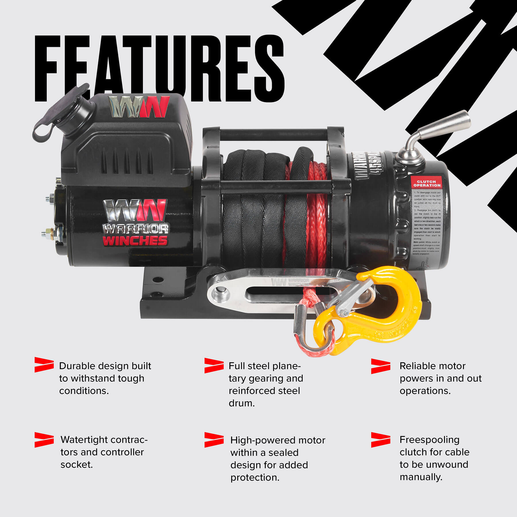 Ninja 4500 Electric Winch - 12v Synthetic Rope