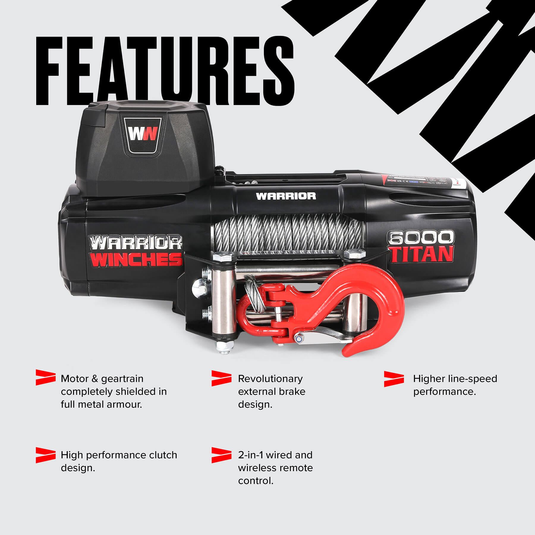 Titan 6000lb Electric Winch - 24v Steel Rope - Bimson Power