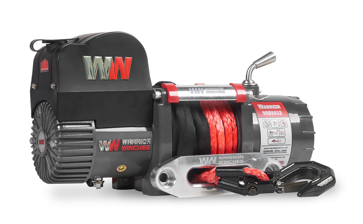 Warrior Samurai V2 Next Gen 9500lb Short Drum Winch - 12v Synthetic Rope