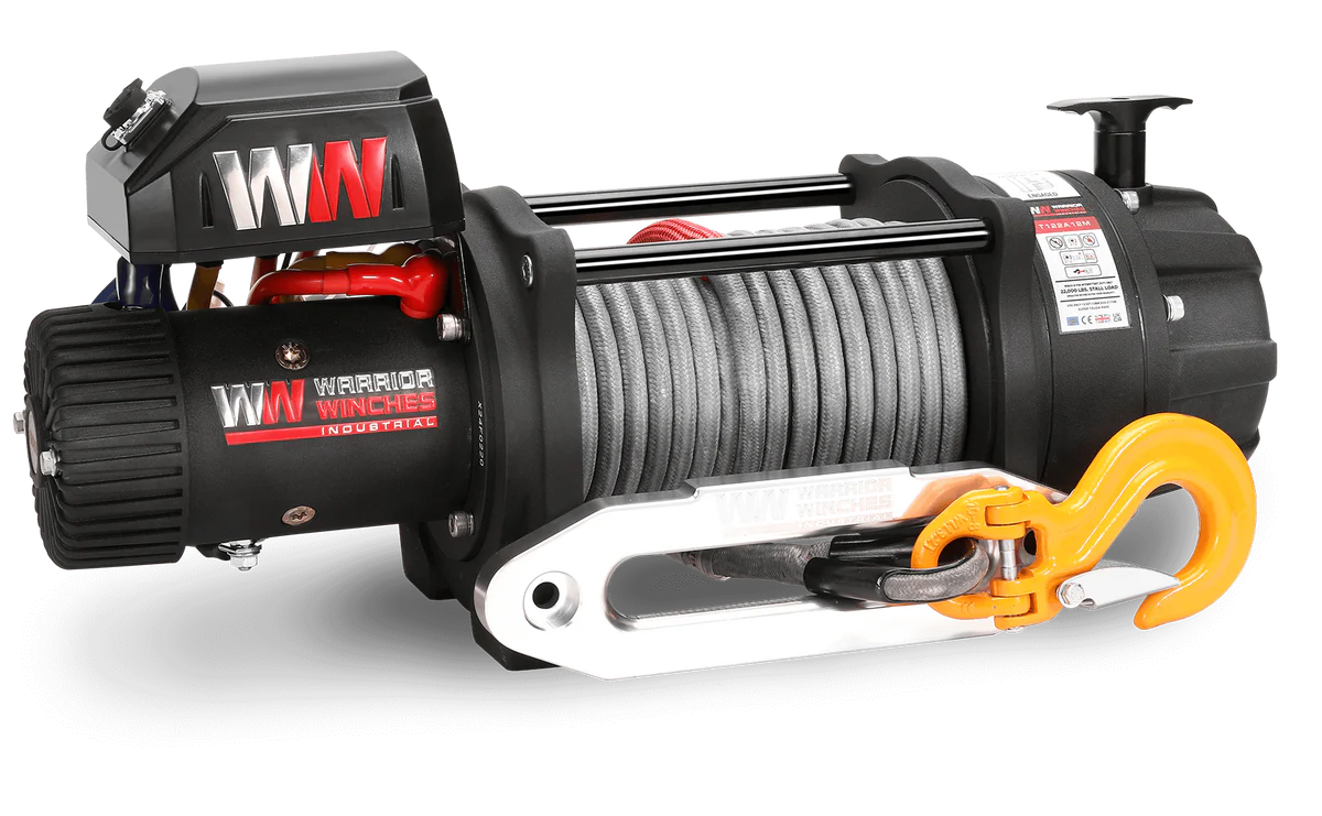 Warrior T1000-2200 22000lb Severe Duty Winch - 24v Synthetic Rope