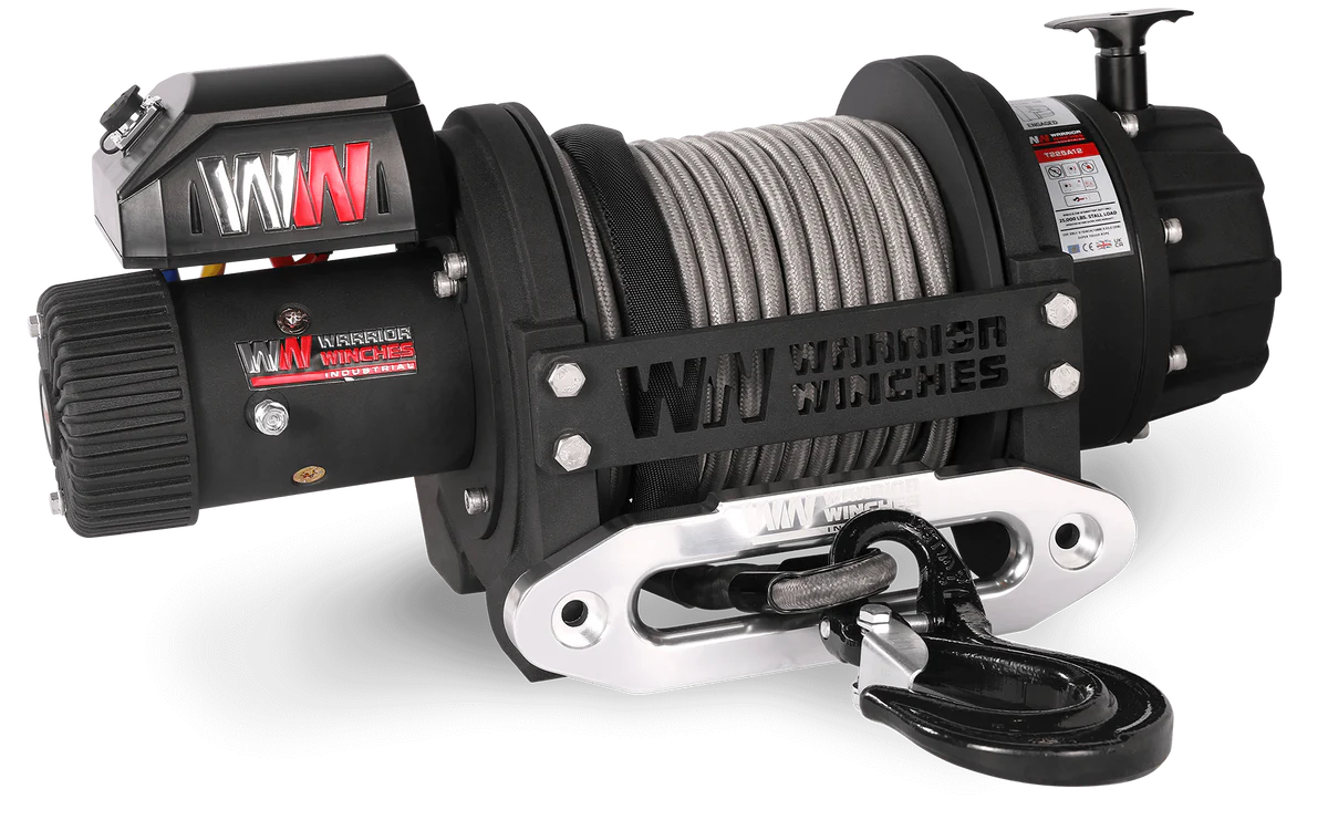 Warrior T1000-2500 25000lb Severe Duty Winch - 12v Synthetic Rope