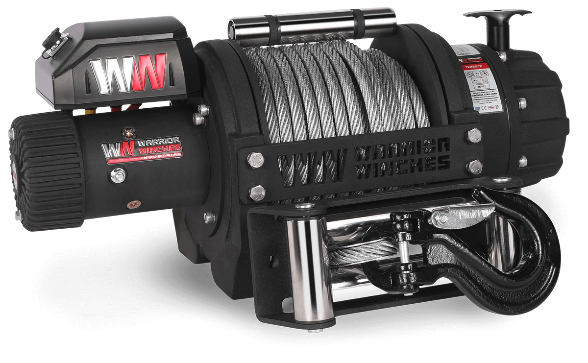 Warrior T1000-2500 25000lb Severe Duty Winch - 12v Steel Rope