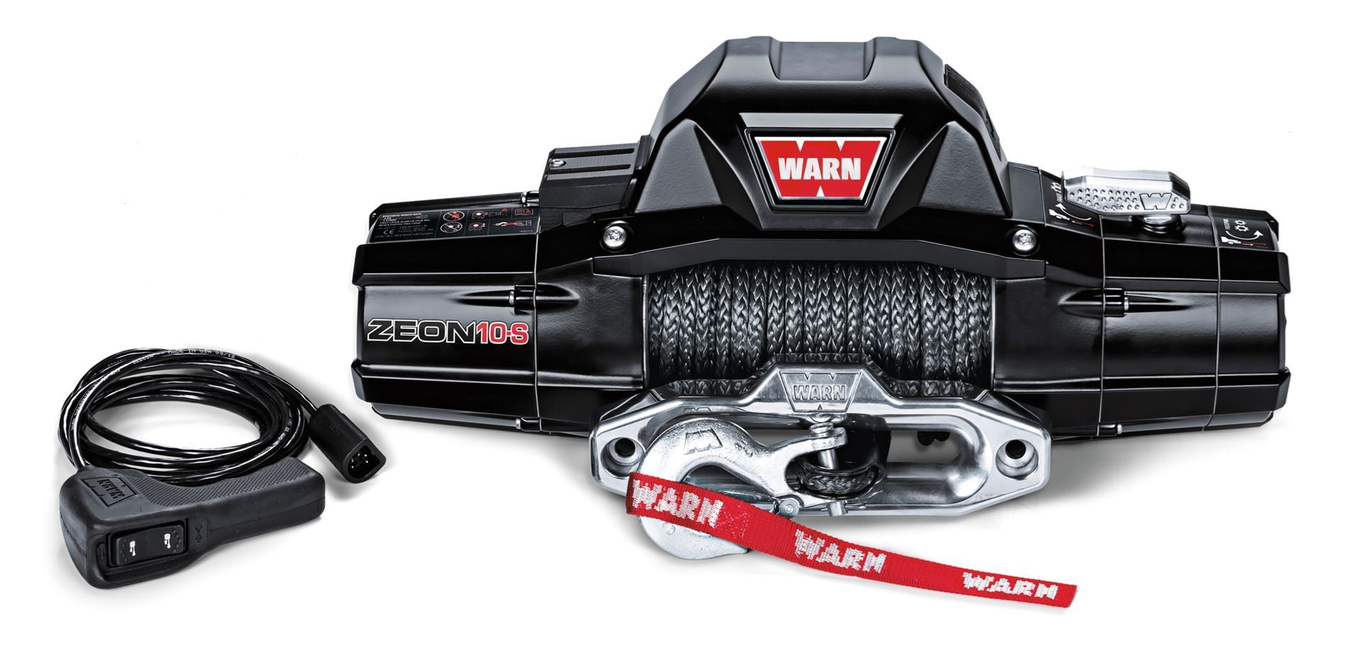 Warn Zeon 10 12v Electric Winch with Steel Rope close up