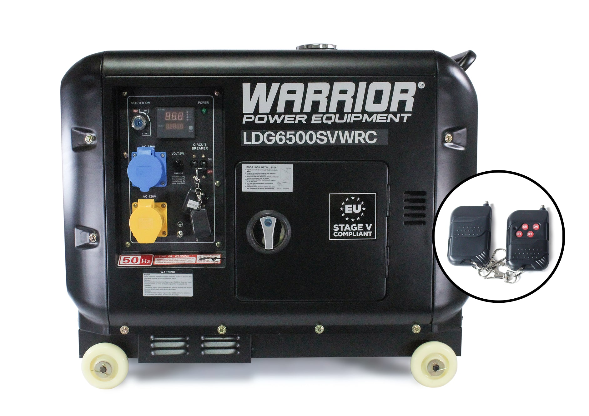 Warrior LDG6500SV Diesel Generator with Wireless Remotes Front view