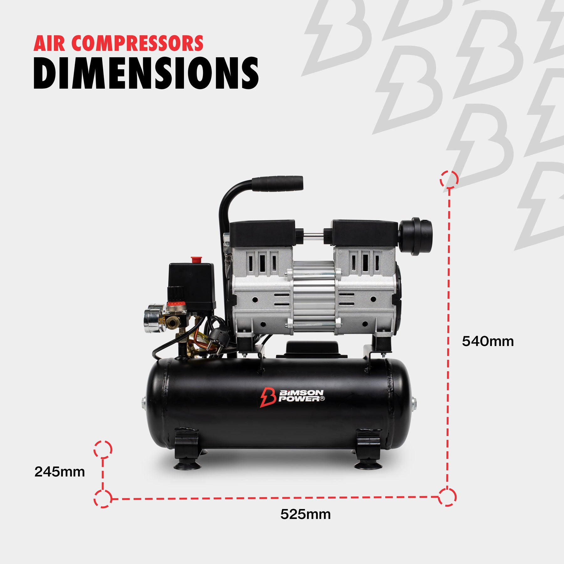 Bimson Power 8L Oil-Free Air Compressor