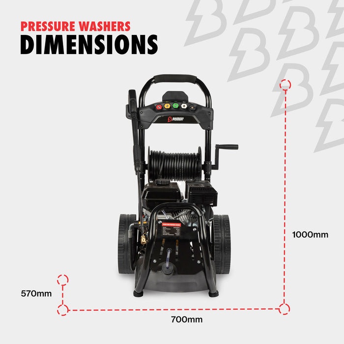 Bimson Power Petrol Pressure Washer 2900 PSI 30m hose