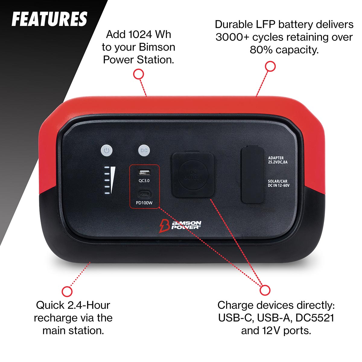 Bimson Power 1000 Watt Expansion Battery