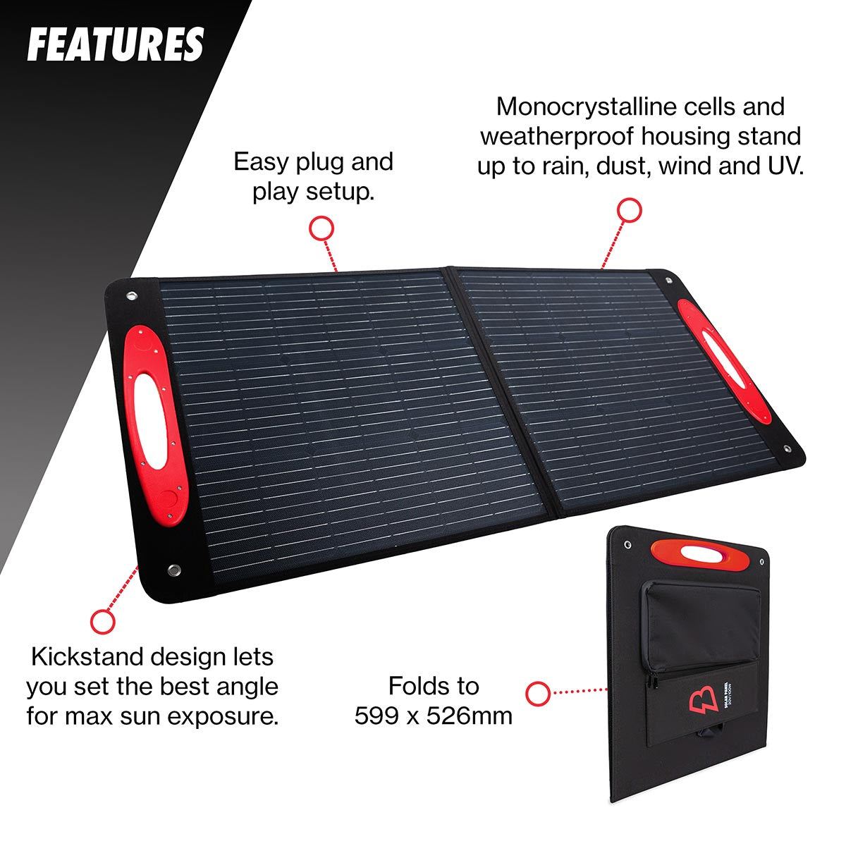 Bimson Power 100 Watt Portable Solar Panel