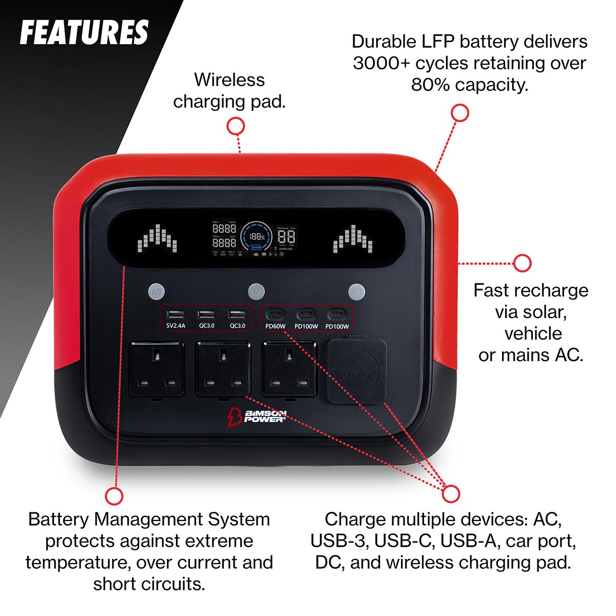 Bimson Power 1200 Watt Portable Power Station