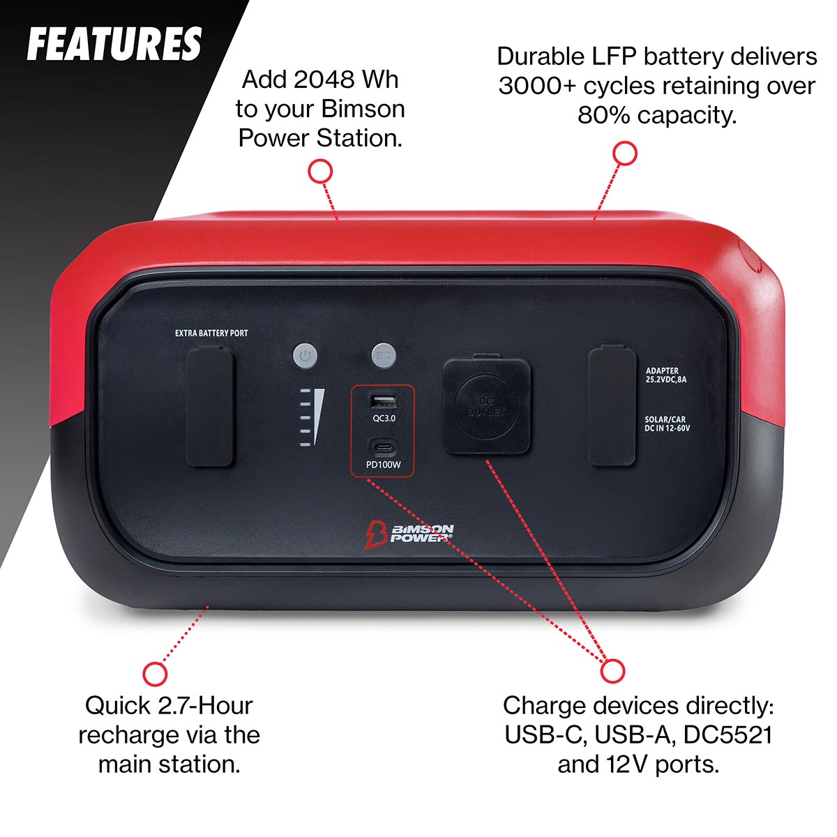 Bimson Power 2000 Watt Expansion Battery