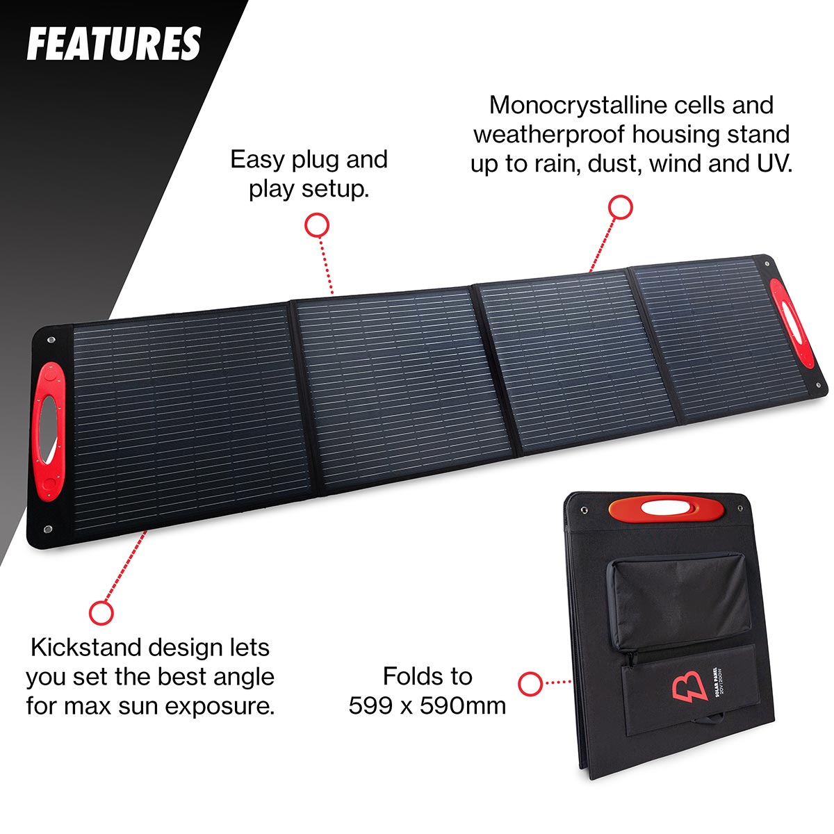 Bimson Power 200 Watt Portable Solar Panel