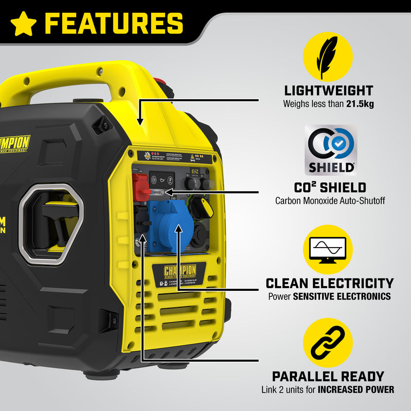 Champion 3000 Watt "Atom Fusion" Petrol Inverter Generator