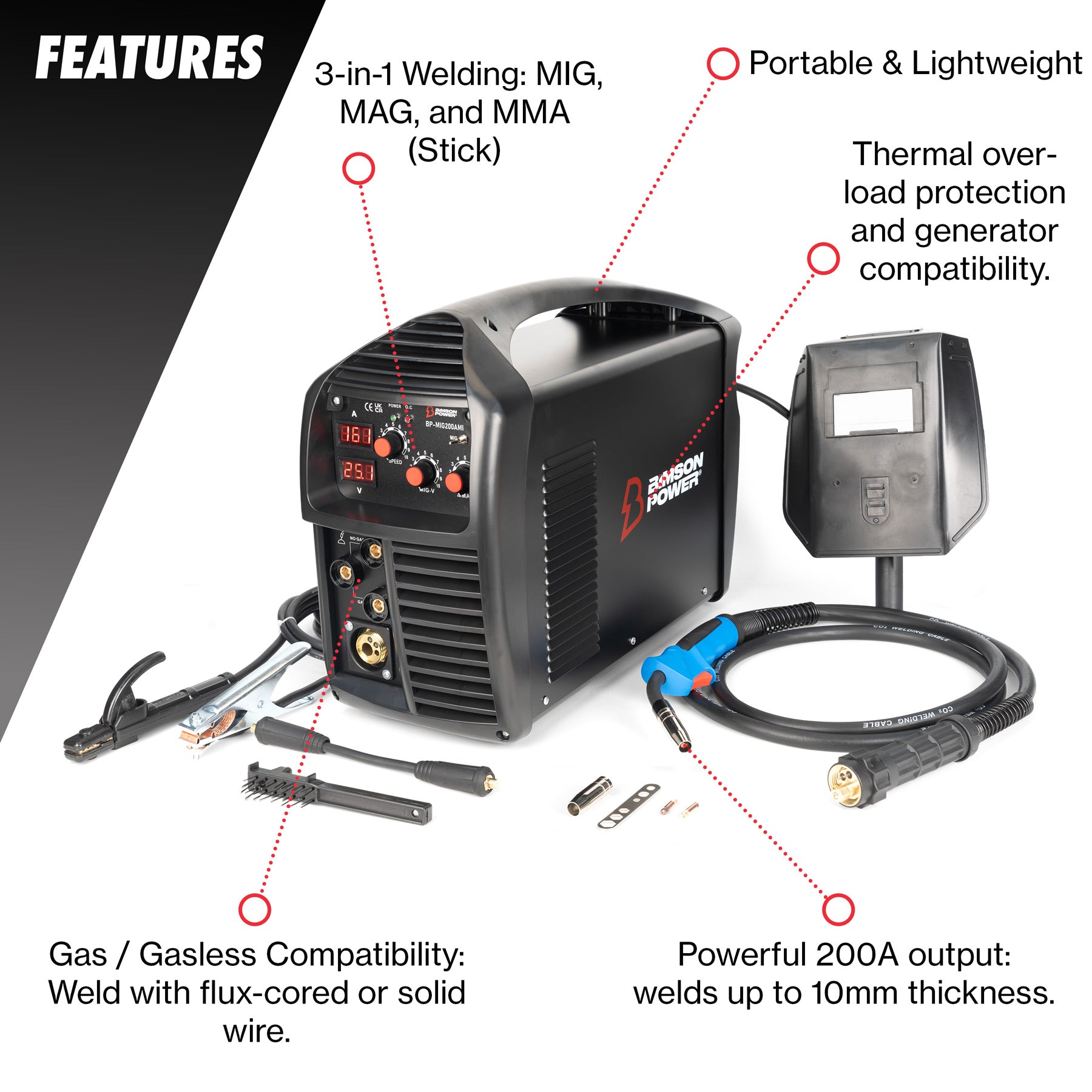 IGBT DC MMA MIG MAG Inverter Welder 200A