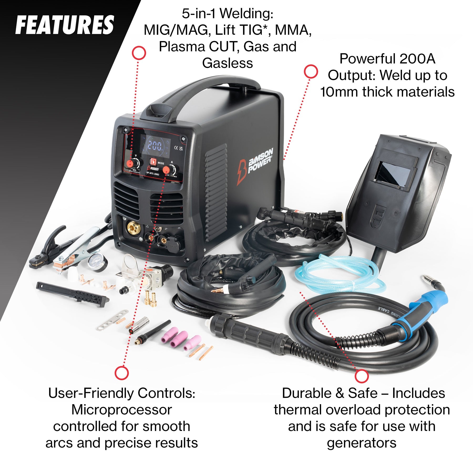 IGBT DC MMA MIG MAG LIFT TIG CUT Inverter Welder 200A