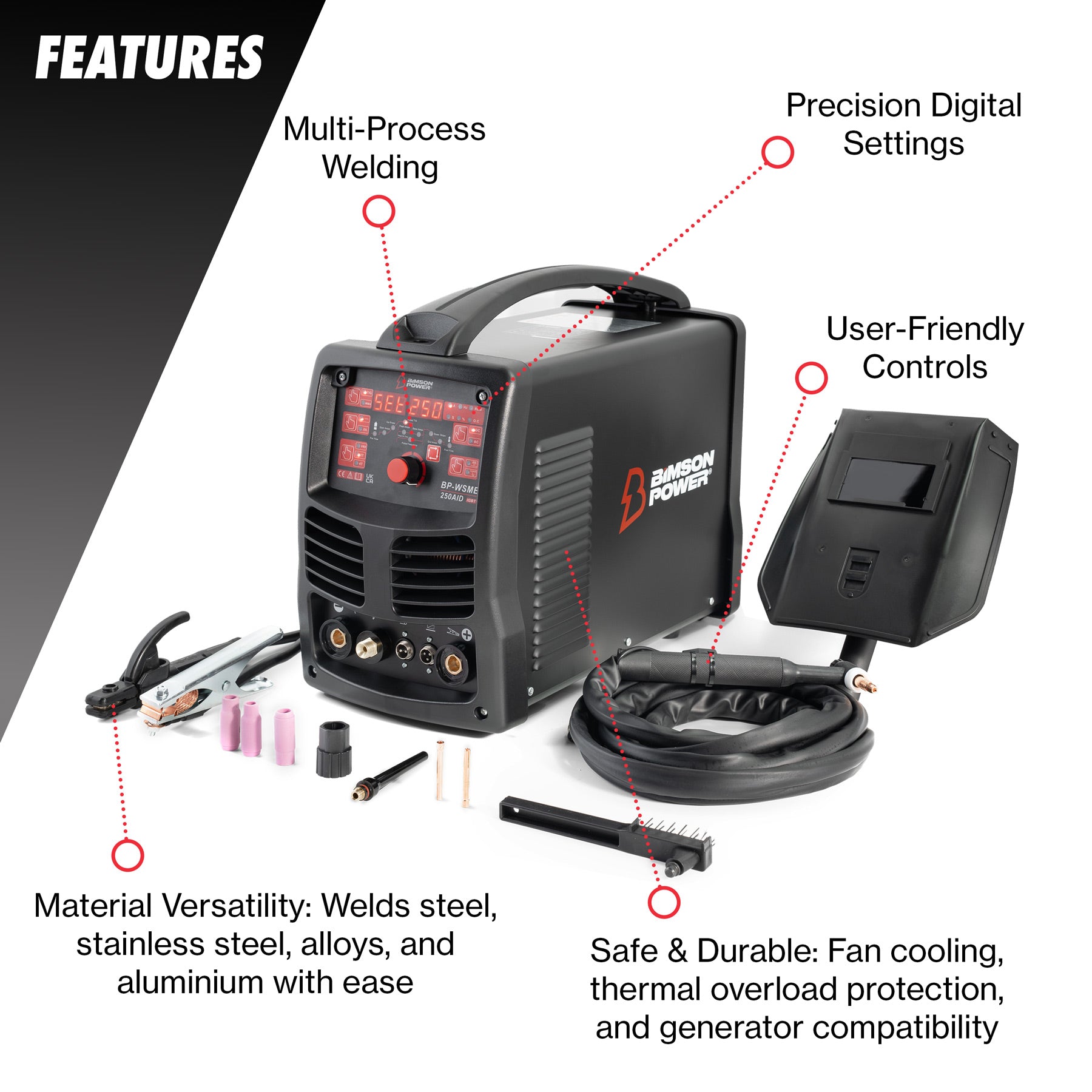 IGBT AC/DC MMA PULSE TIG Inverter Welder 250A