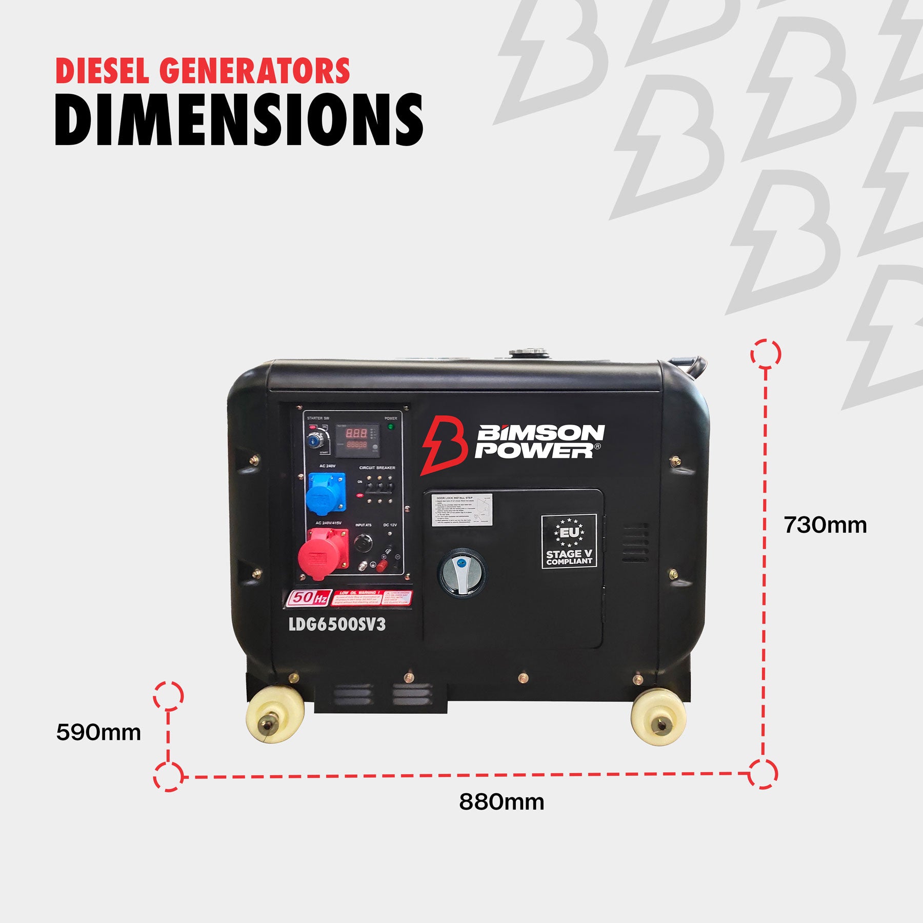Bimson Power 6.25 kVa Diesel Generator 3 Phase - Wireless Remote Start