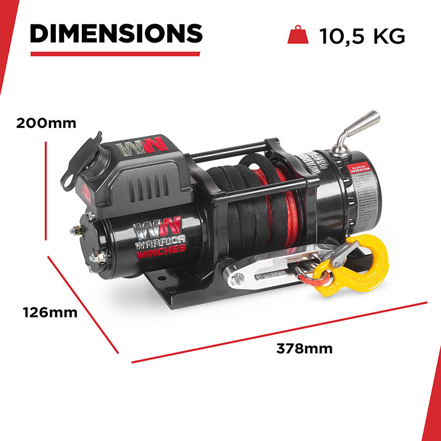 Warrior Ninja 4500lb Winch - 12v Synthetic Rope