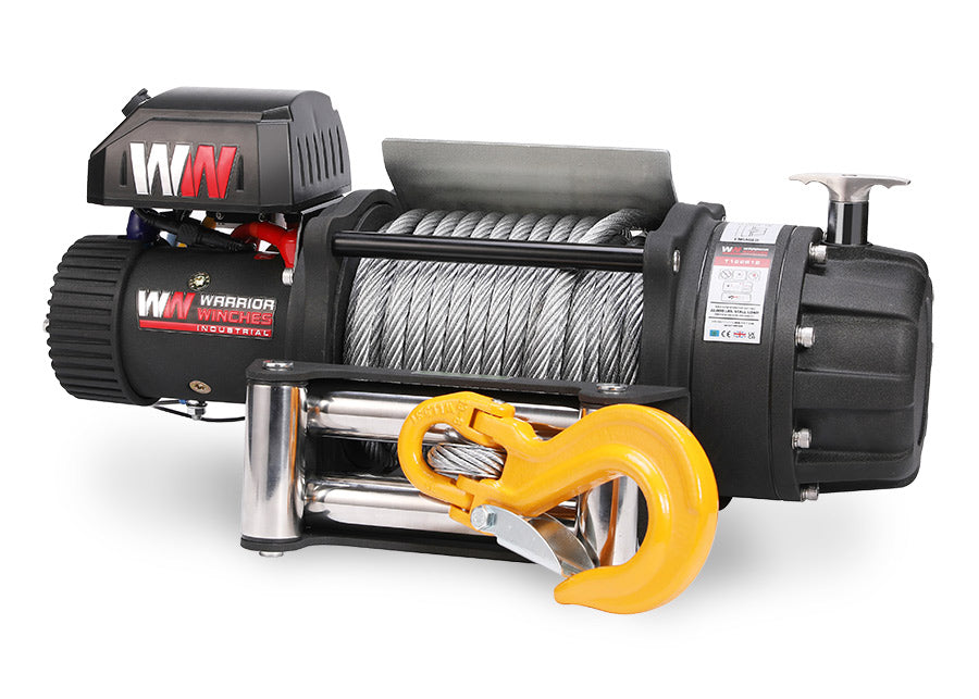 Warrior T1000-2200 22000lb Severe Duty Winch - 12v Steel Rope
