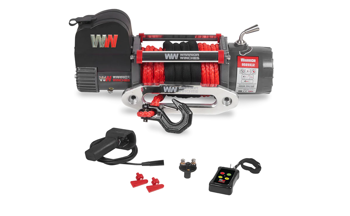 Warrior Samurai V2 Next Gen 9500lb Winch - 12v Synthetic Rope